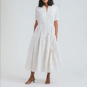 Cleobella Peyton Dress, White, Size L, NO WAIST TIE